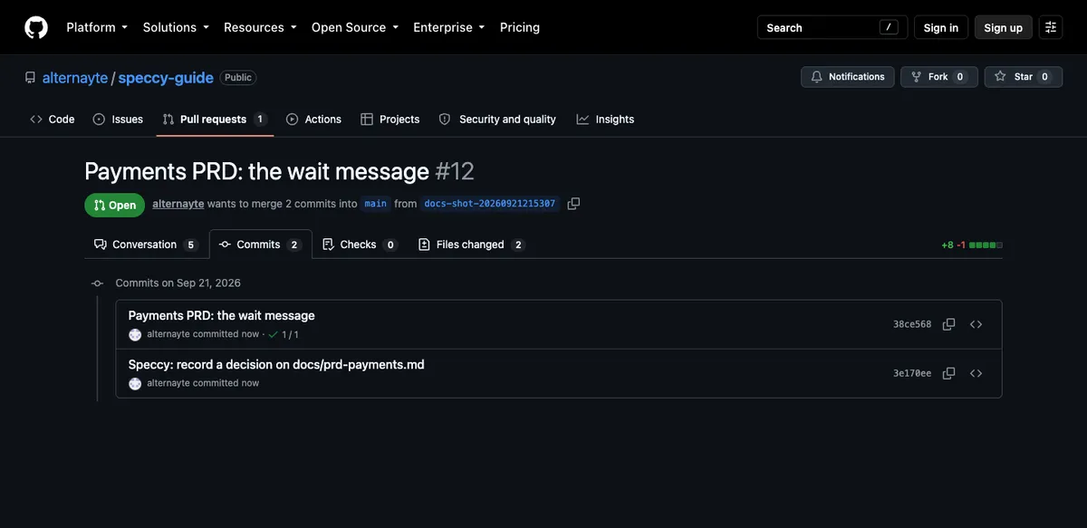 The commit that the reply made, on the branch of the pull request